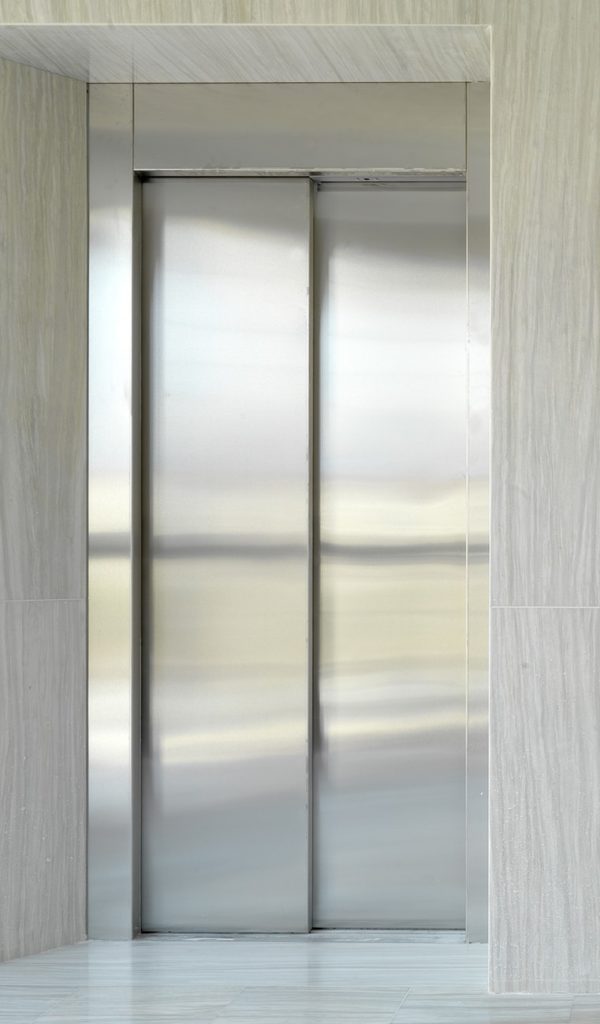Automatic stainless steel lift doors